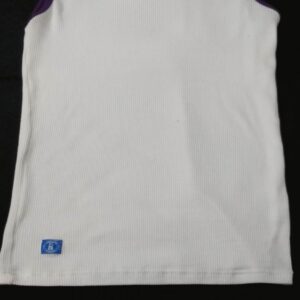 Camiseta Tirantas de Canalé Blanca con Ribetes